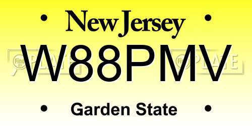 W88PMV New Jersey License Plate