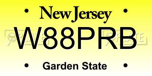W88PRB New Jersey License Plate