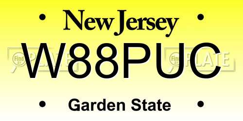 W88PUC New Jersey License Plate