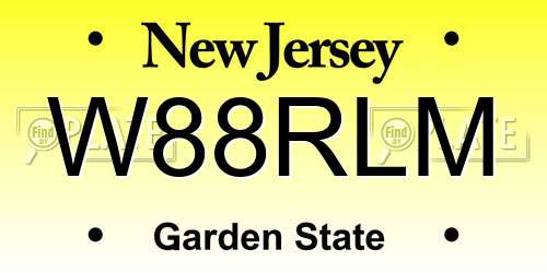 W88RLM New Jersey License Plate
