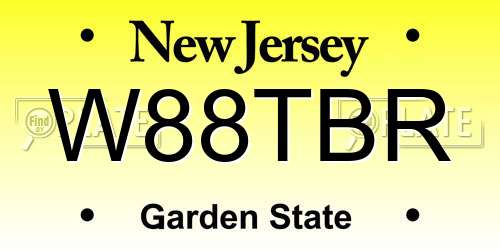 W88TBR New Jersey License Plate