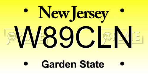 W89CLN New Jersey License Plate