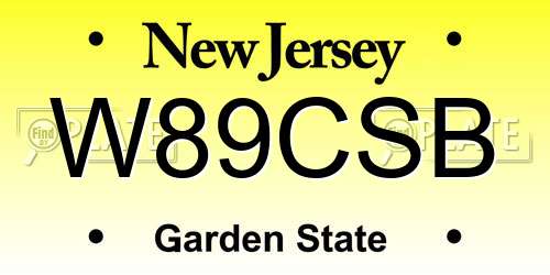 W89CSB New Jersey License Plate