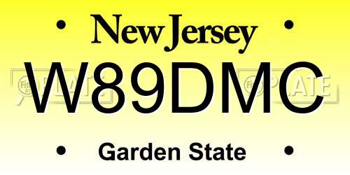 W89DMC New Jersey License Plate