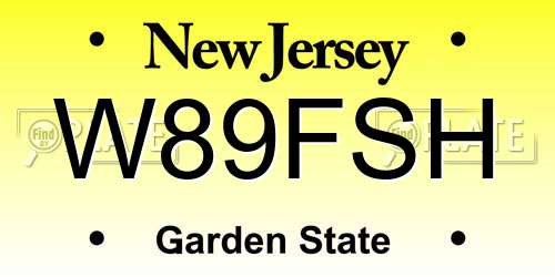 W89FSH New Jersey License Plate