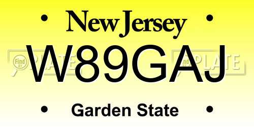 W89GAJ New Jersey License Plate