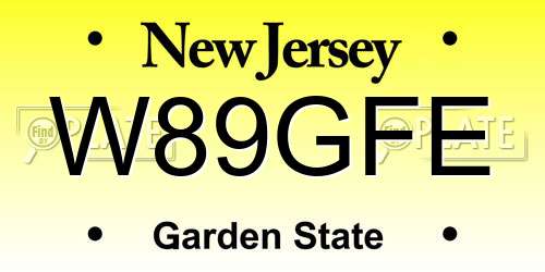 W89GFE New Jersey License Plate