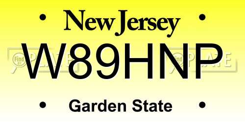 W89HNP New Jersey License Plate