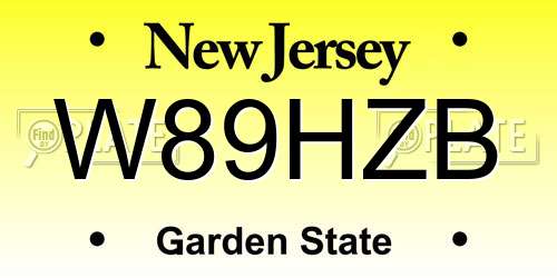 W89HZB New Jersey License Plate