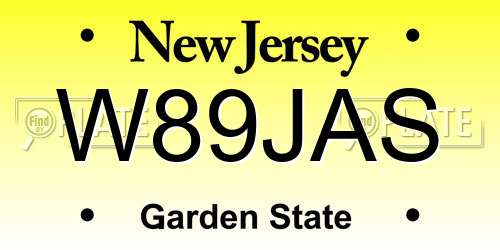 W89JAS New Jersey License Plate