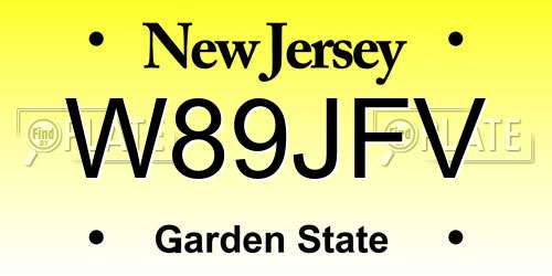 W89JFV New Jersey License Plate