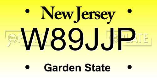 W89JJP New Jersey License Plate