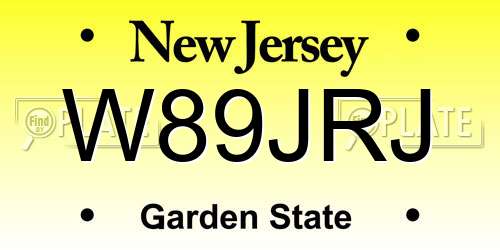 W89JRJ New Jersey License Plate