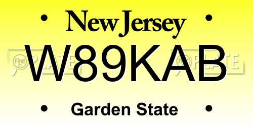W89KAB New Jersey License Plate