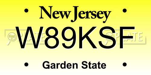W89KSF New Jersey License Plate