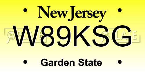 W89KSG New Jersey License Plate