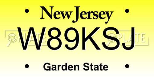 W89KSJ New Jersey License Plate