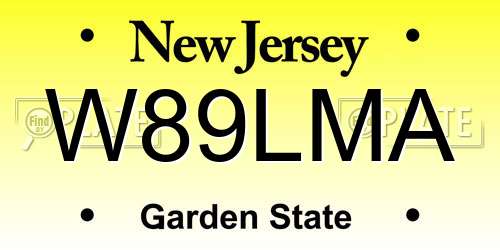 W89LMA New Jersey License Plate