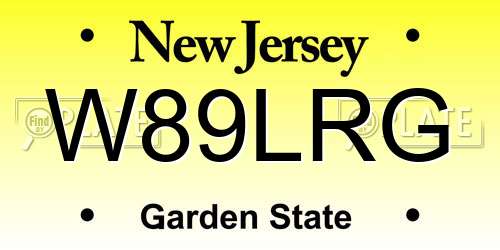 W89LRG New Jersey License Plate