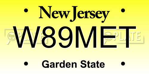 W89MET New Jersey License Plate
