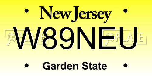 W89NEU New Jersey License Plate