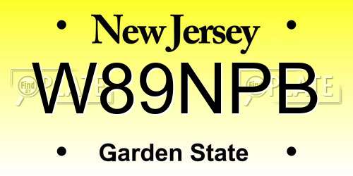 W89NPB New Jersey License Plate