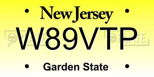 W89VTP New Jersey License Plate
