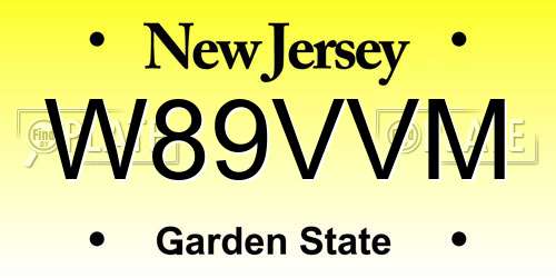 W89VVM New Jersey License Plate
