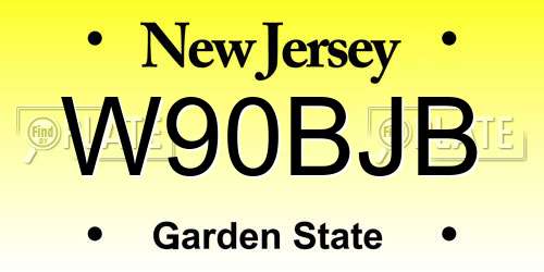 W90BJB New Jersey License Plate