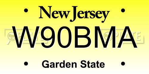 W90BMA New Jersey License Plate