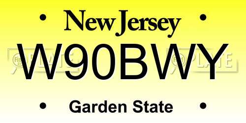 W90BWY New Jersey License Plate