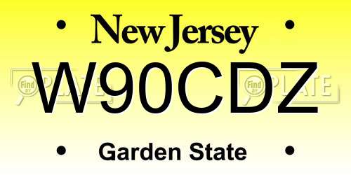 W90CDZ New Jersey License Plate