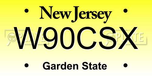 W90CSX New Jersey License Plate