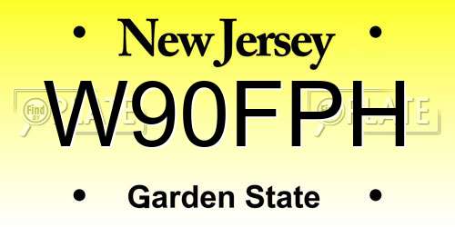 W90FPH New Jersey License Plate