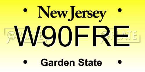 W90FRE New Jersey License Plate