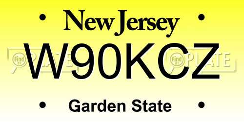 W90KCZ New Jersey License Plate