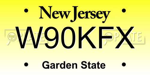 W90KFX New Jersey License Plate