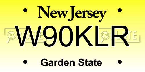 W90KLR New Jersey License Plate