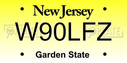 W90LFZ New Jersey License Plate