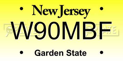 W90MBF New Jersey License Plate