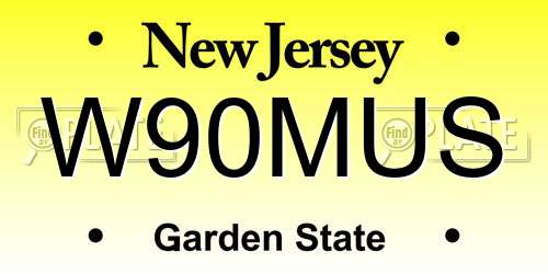 W90MUS New Jersey License Plate
