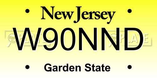 W90NND New Jersey License Plate