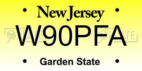 W90PFA New Jersey License Plate