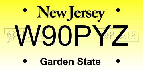 W90PYZ New Jersey License Plate