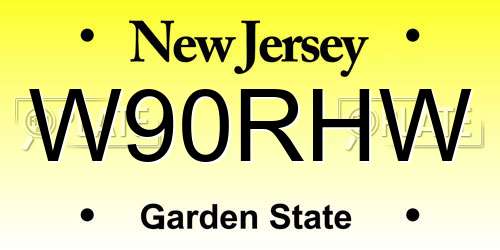 W90RHW New Jersey License Plate
