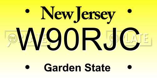 W90RJC New Jersey License Plate