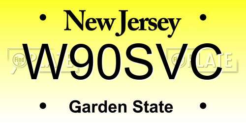 W90SVC New Jersey License Plate