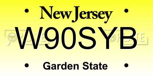 W90SYB New Jersey License Plate