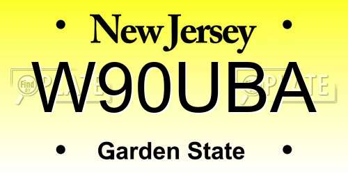 W90UBA New Jersey License Plate