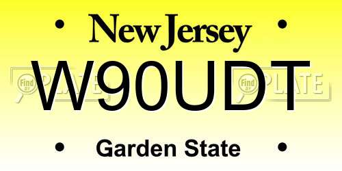 W90UDT New Jersey License Plate